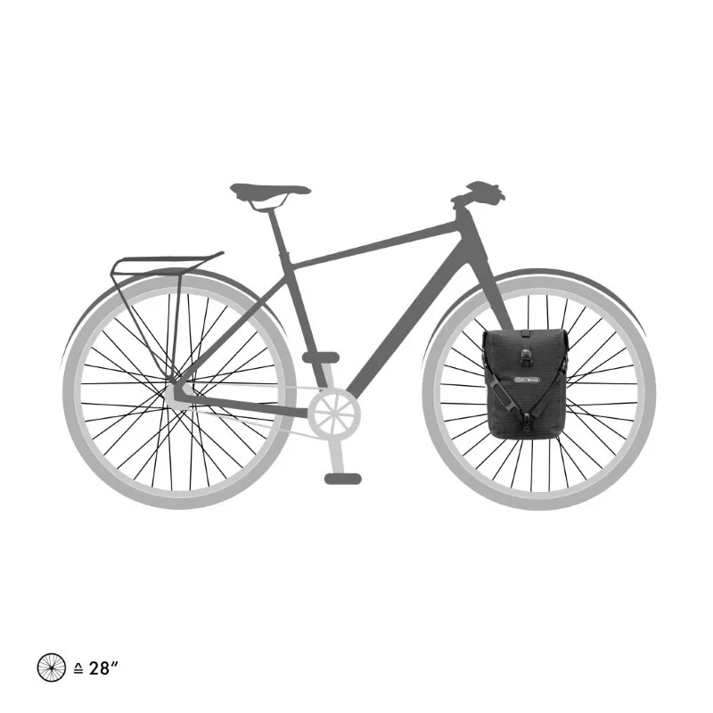 Ortlieb Sportroller High Visibility Front Pannier Bags 25L in Black-4